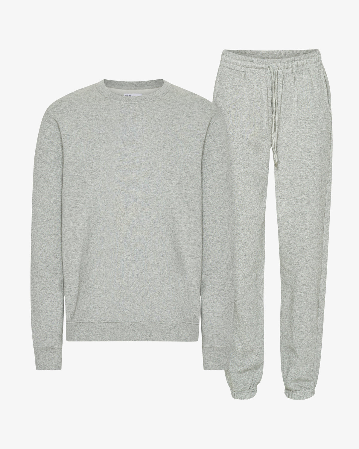 Men's Organic Cotton Crewneck Sweatsuit in Heather Grey – view 1