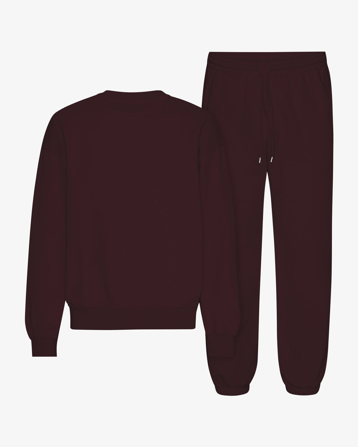 Men's Organic Cotton Oversized Crewneck Sweatsuit in Oxblood Red – view 1