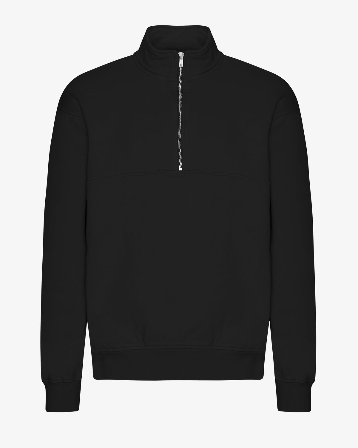 Men's Organic Cotton Quarter Zip Jumper in Deep Black – view 1