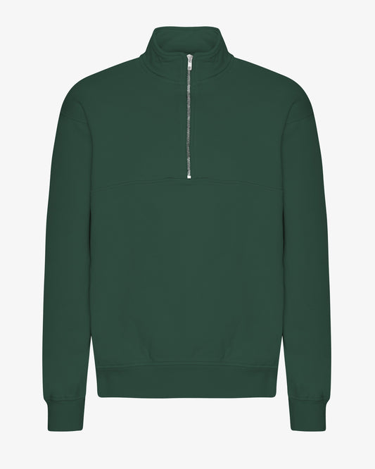 Men's Organic Cotton Quarter Zip Jumper in Emerald Green – view 1