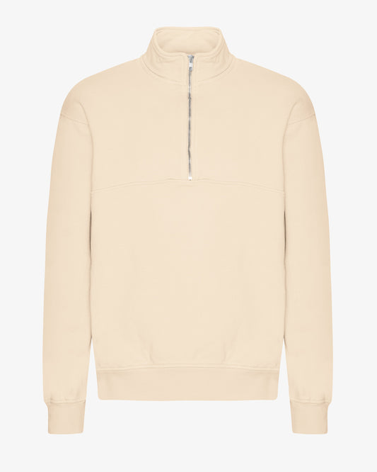 Men's Organic Cotton Quarter Zip Jumper in Ivory White – view 1