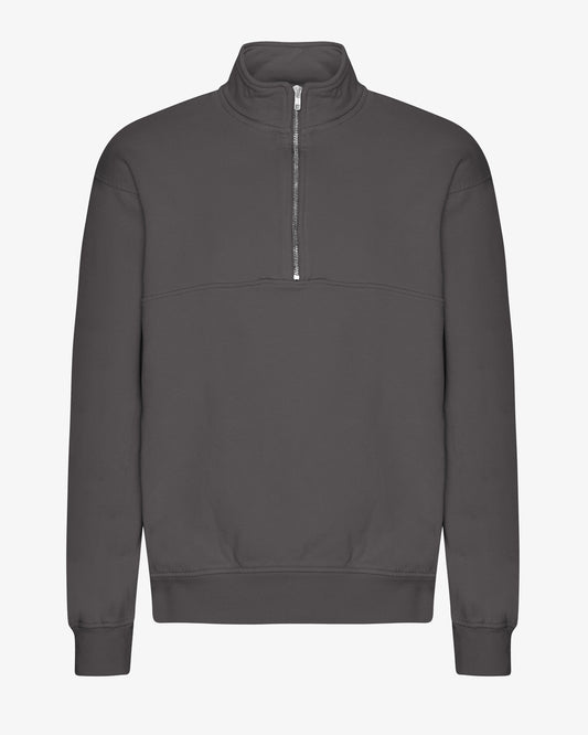 Men's Organic Cotton Quarter Zip Jumper in Lava Grey – view 1