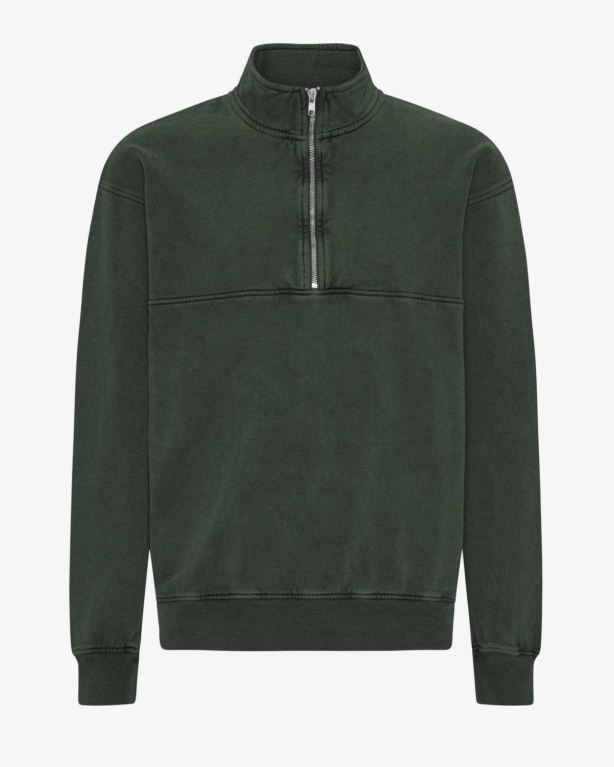 Men's Organic Cotton Quarter Zip Jumper in Midnight Forest – view 1