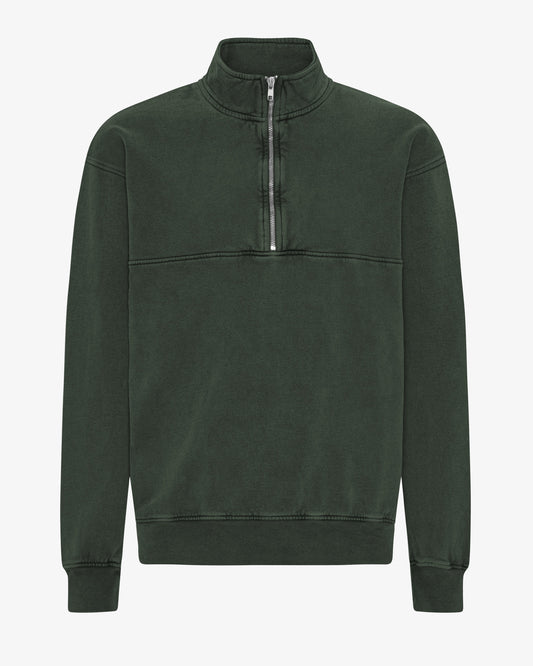 Men's Organic Cotton Quarter Zip Jumper in Midnight Forest – view 1
