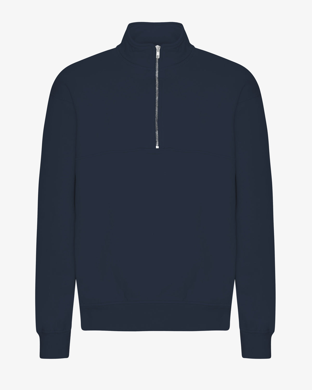 Men's Oversized Organic Cotton Quarter Zip Jumper in Navy Blue – view 1