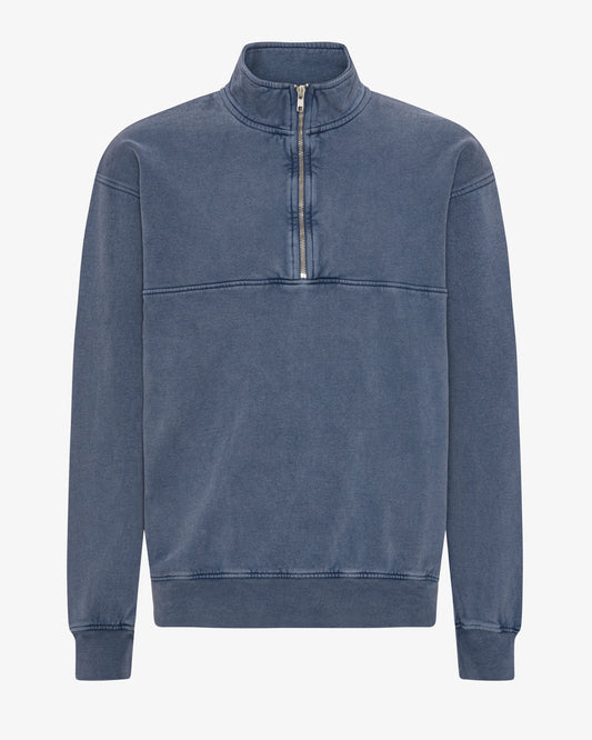 Men's Organic Cotton Quarter Zip Jumper in Neptune Blue – view 1