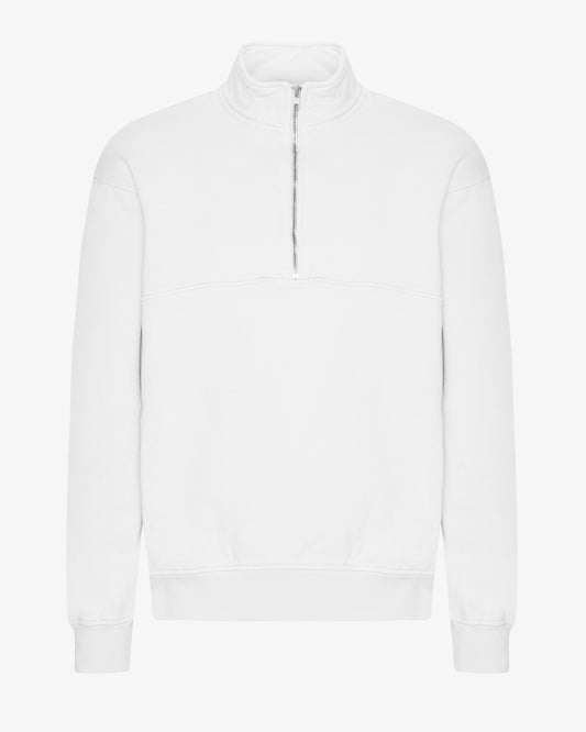 Men's Organic Cotton Quarter Zip Jumper in Optical White – view 1
