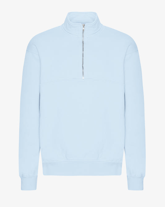 Men's Organic Cotton Quarter Zip Jumper in Polar Blue – view 1