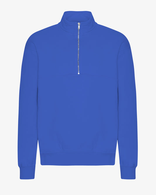 Men's Organic Cotton Quarter Zip Jumper in Sapphire Blue – view 1