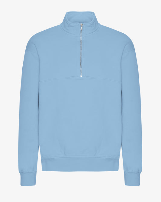 Men's Organic Cotton Quarter Zip Jumper in Seaside Blue – view 1
