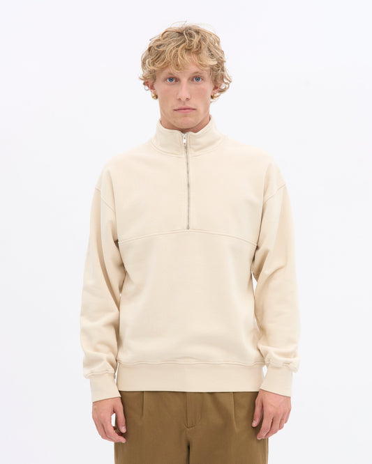 Men's Organic Cotton Quarter Zip Jumper in Ivory White – view 2