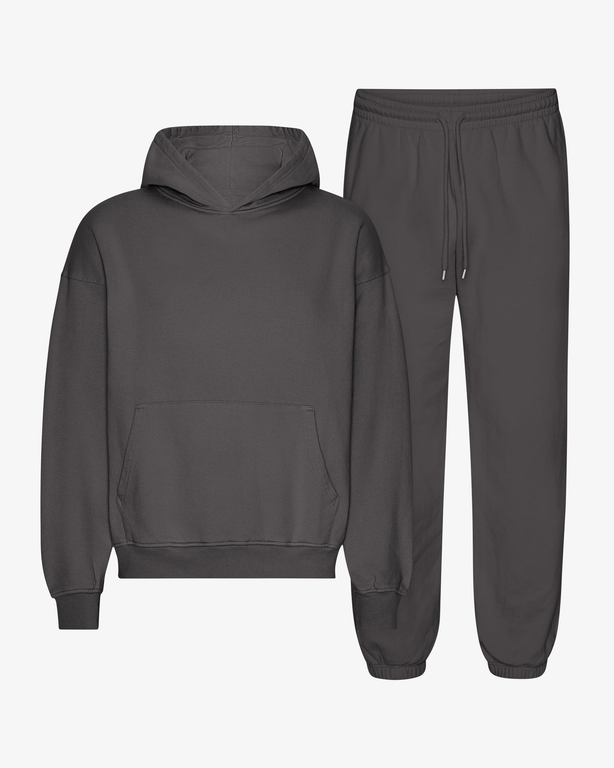 Men's Organic Cotton Hoodie Sweatsuit – Oversized Hoodie with Kangaroo Pocket, Relaxed Sweatpants | Lava Grey – view 1