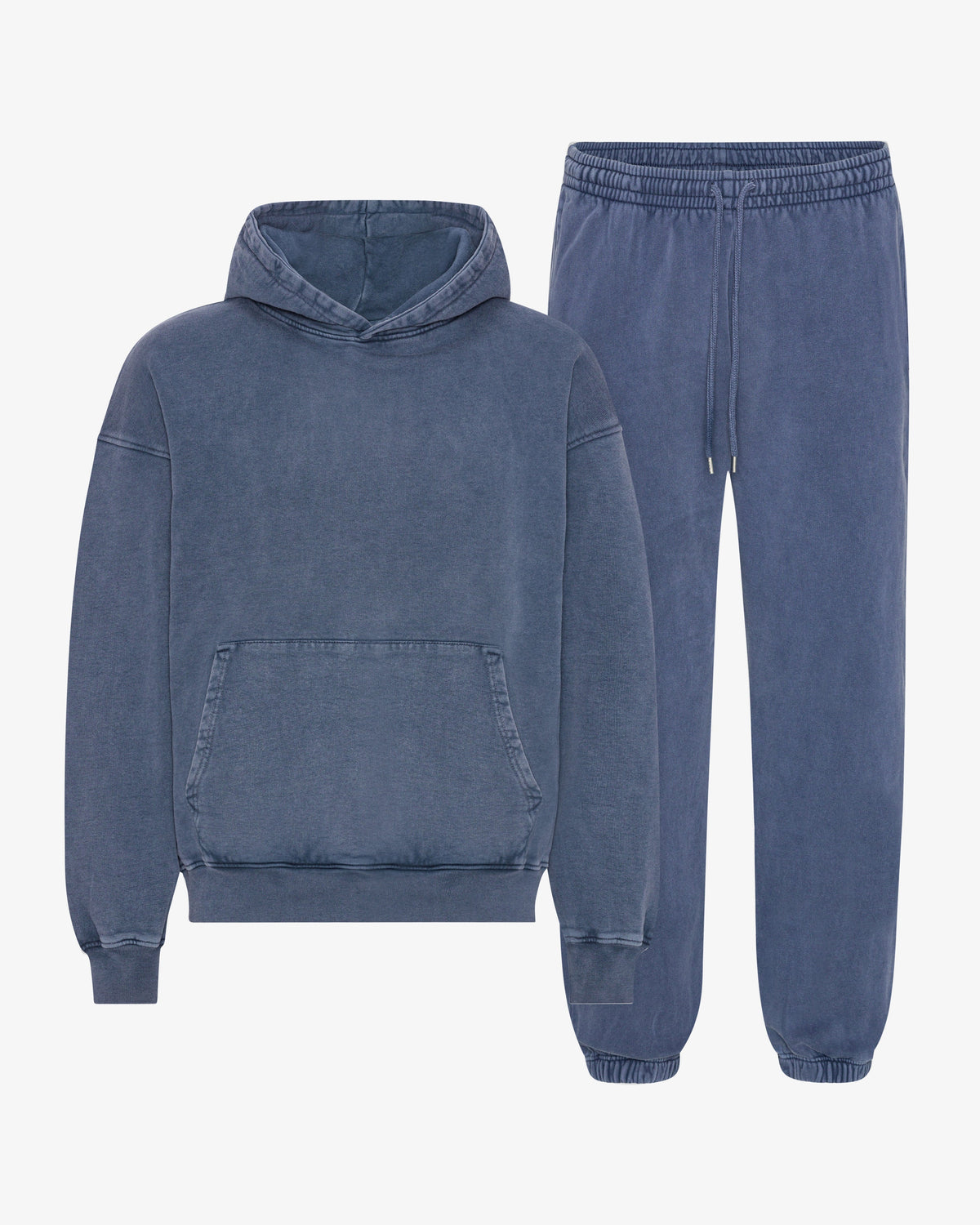 Men's Organic Cotton Hoodie Sweatsuit – Oversized Hoodie with Kangaroo Pocket, Relaxed Sweatpants | Neptune Blue – view 1