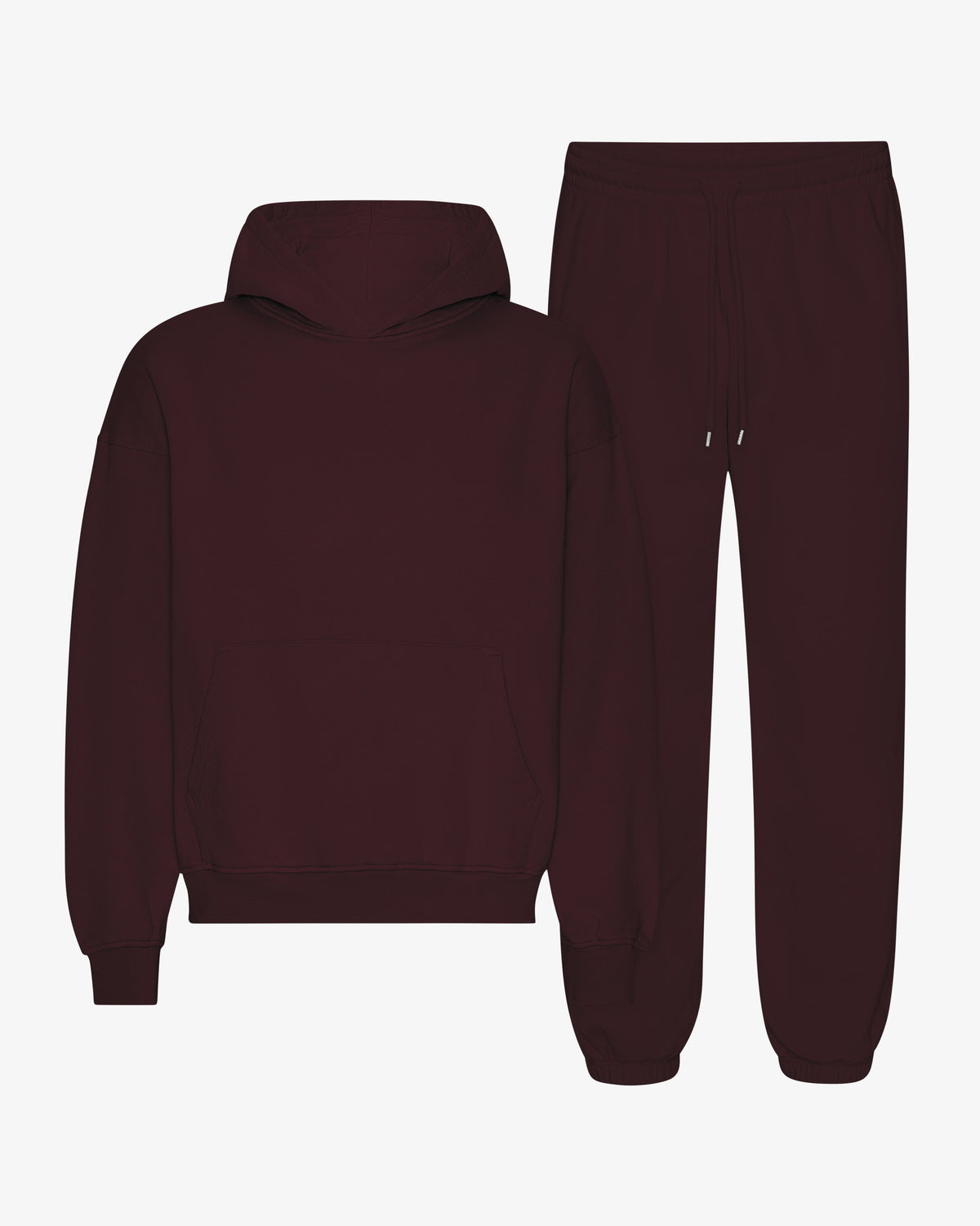 Men's Organic Cotton Hoodie Sweatsuit in Oxblood Red – view 1