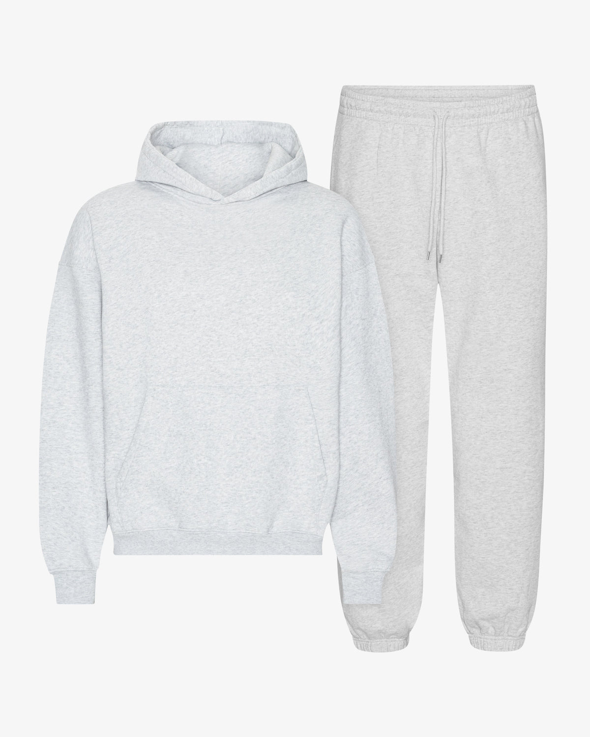 Men's Organic Cotton Hoodie Sweatsuit in Snow Melange – view 1