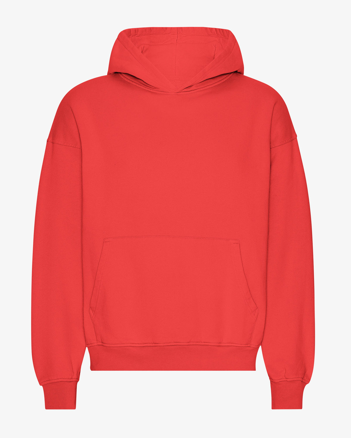 Men's Organic Cotton Oversized Hoodie in Red Tangerine – view 1