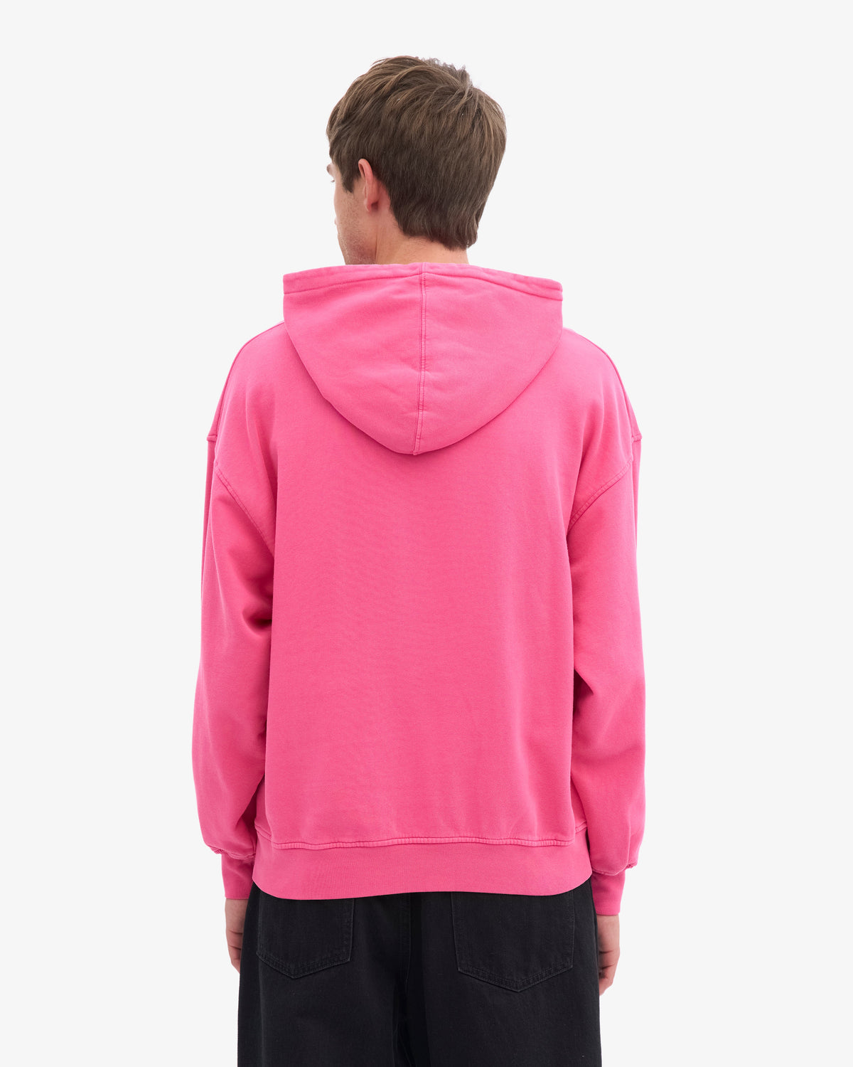 Men's Organic Cotton Oversized Hoodie in Bubblegum Pink – view 4