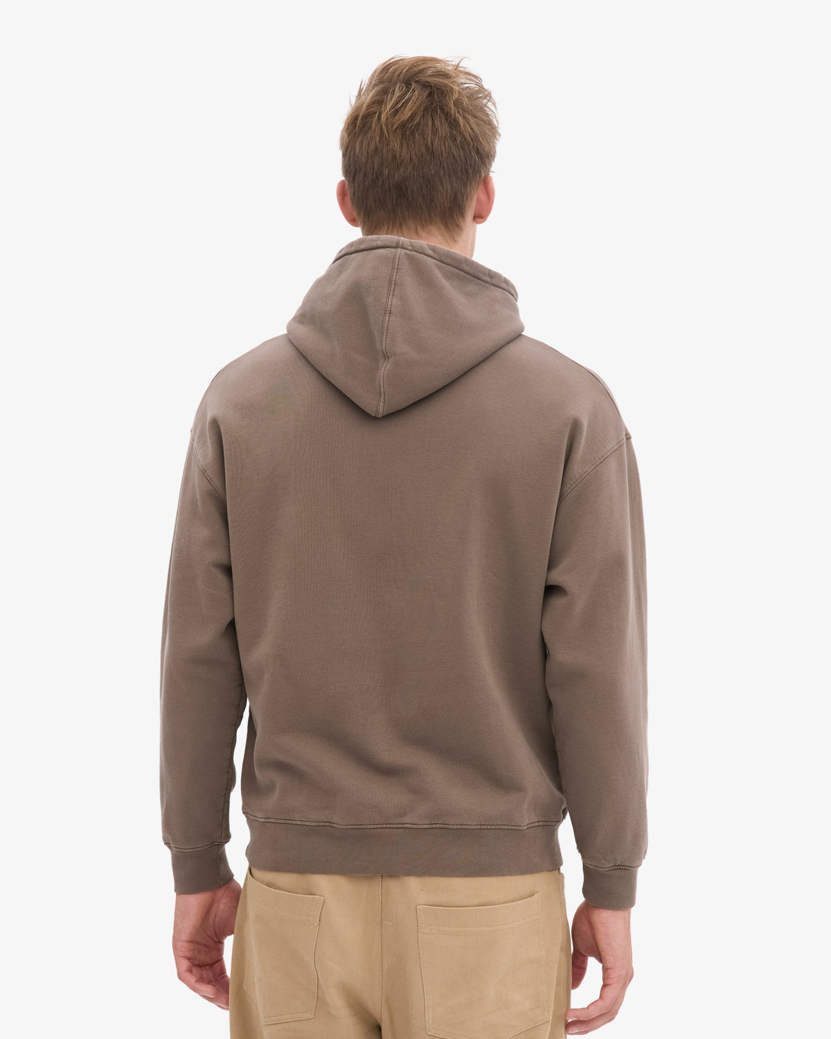 Men's Organic Cotton Oversized Hoodie in Cedar Brown – view 4