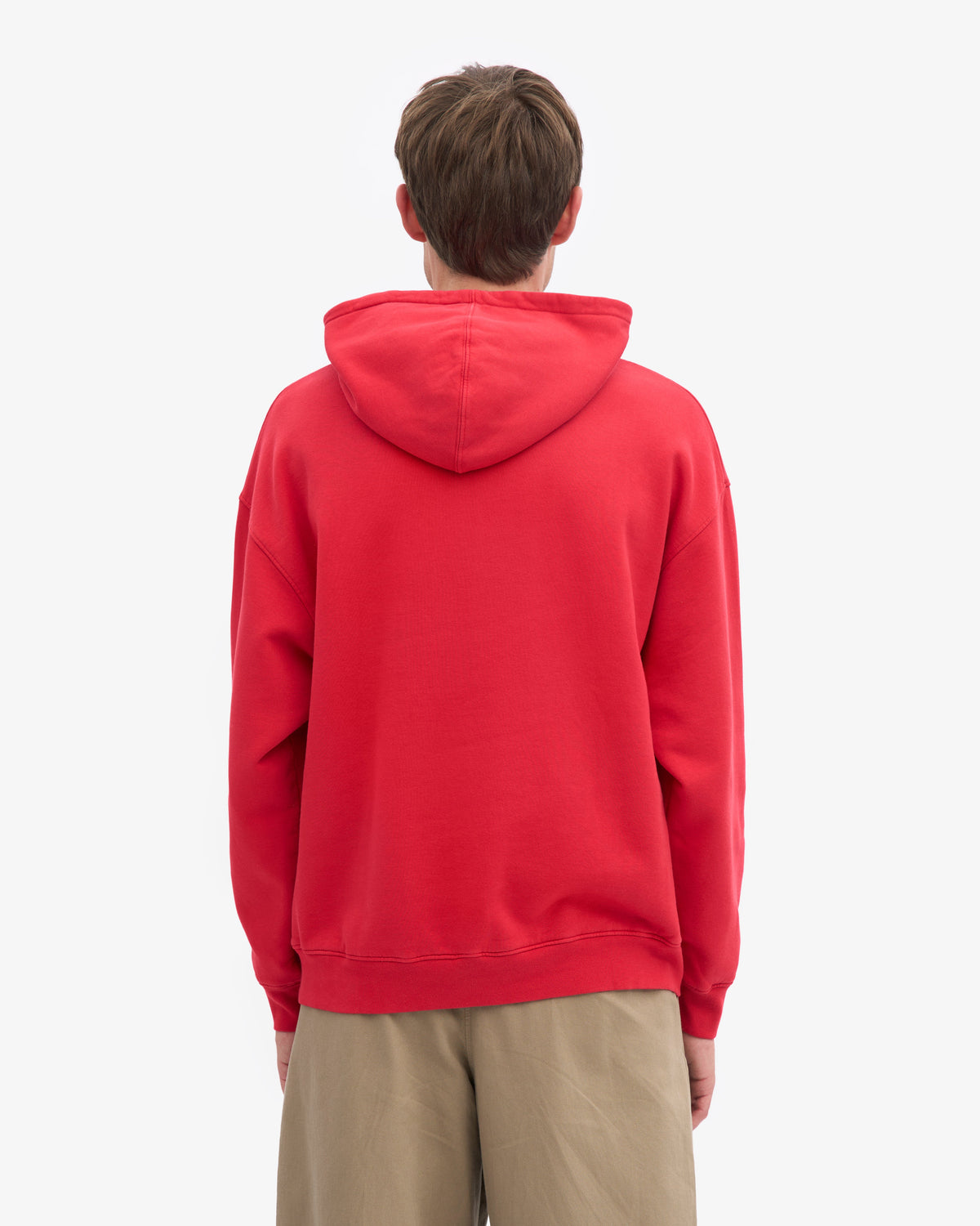Men's Organic Cotton Oversized Hoodie in Scarlet Red – view 4