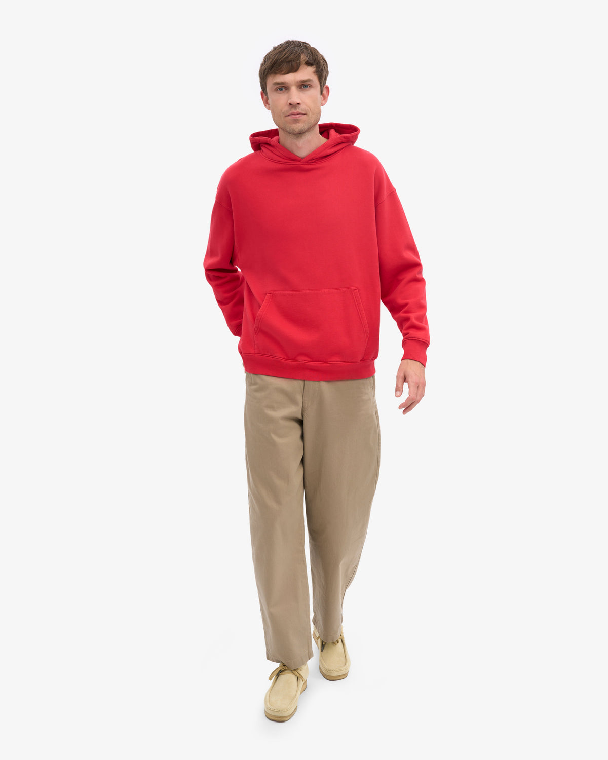 Men's Organic Cotton Oversized Hoodie in Scarlet Red – view 5