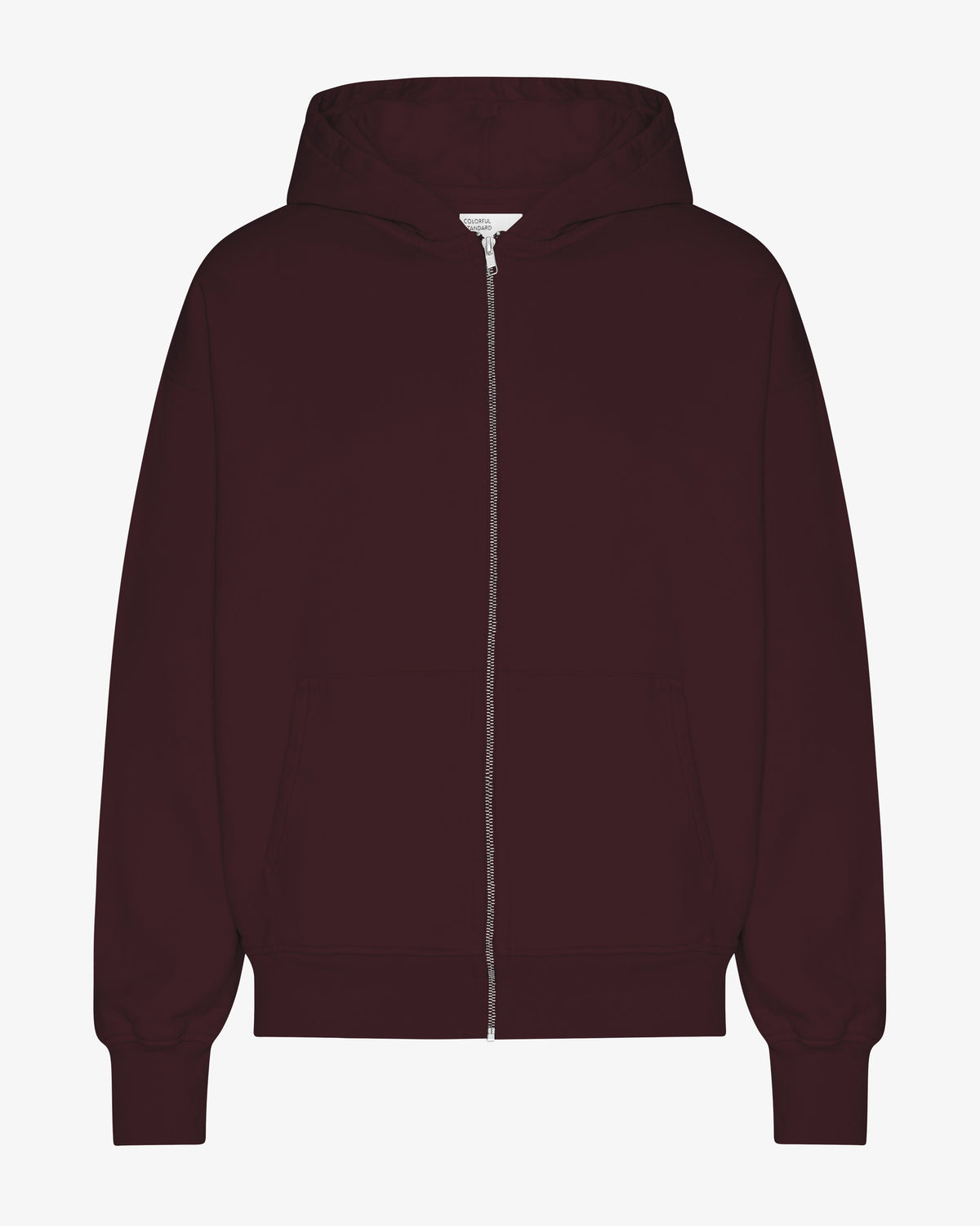 Men's Organic Cotton Oversized Zip Hoodie in Oxblood Red – view 1