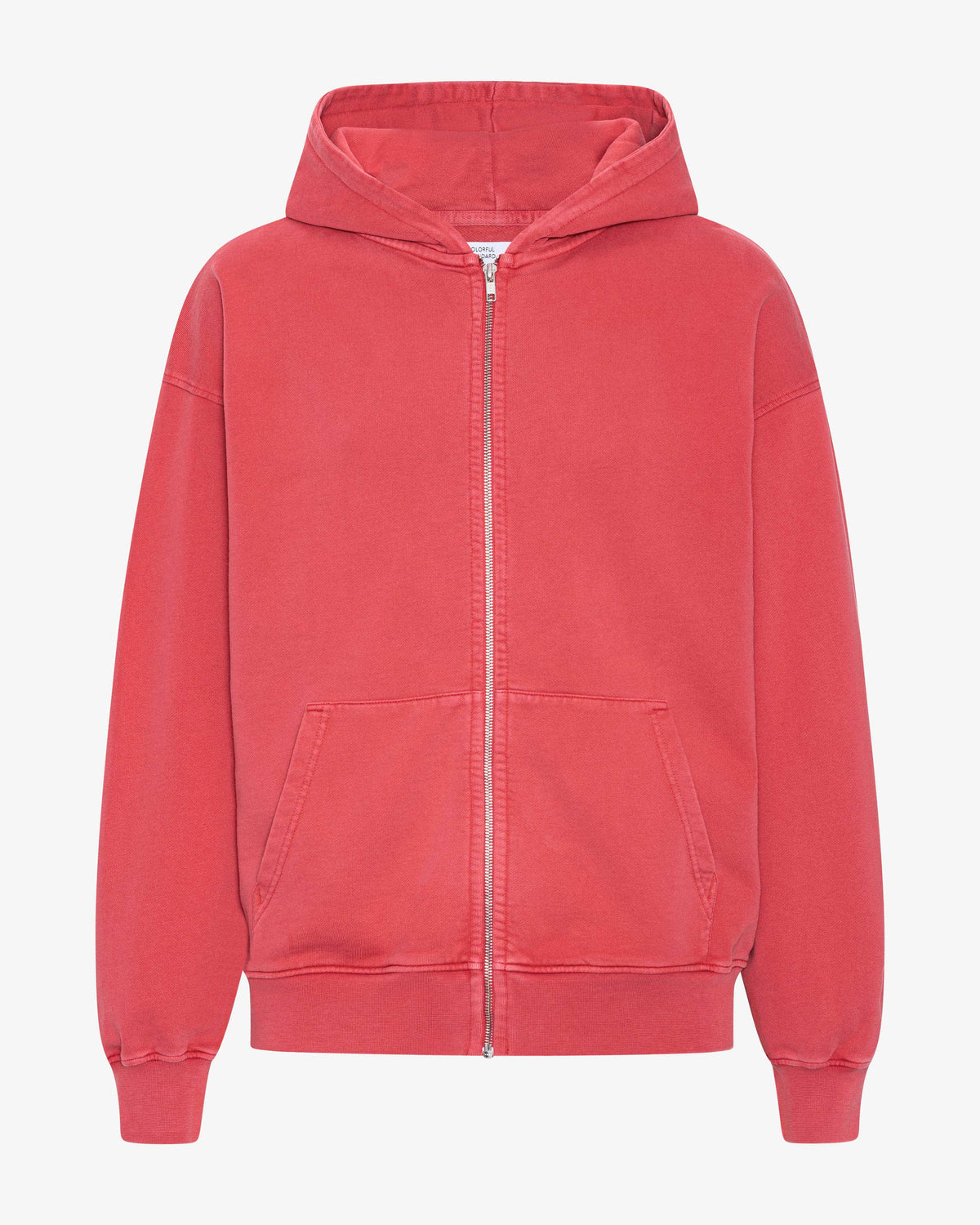 Men's Organic Cotton Oversized Zip Hoodie in Faded Red – view 1