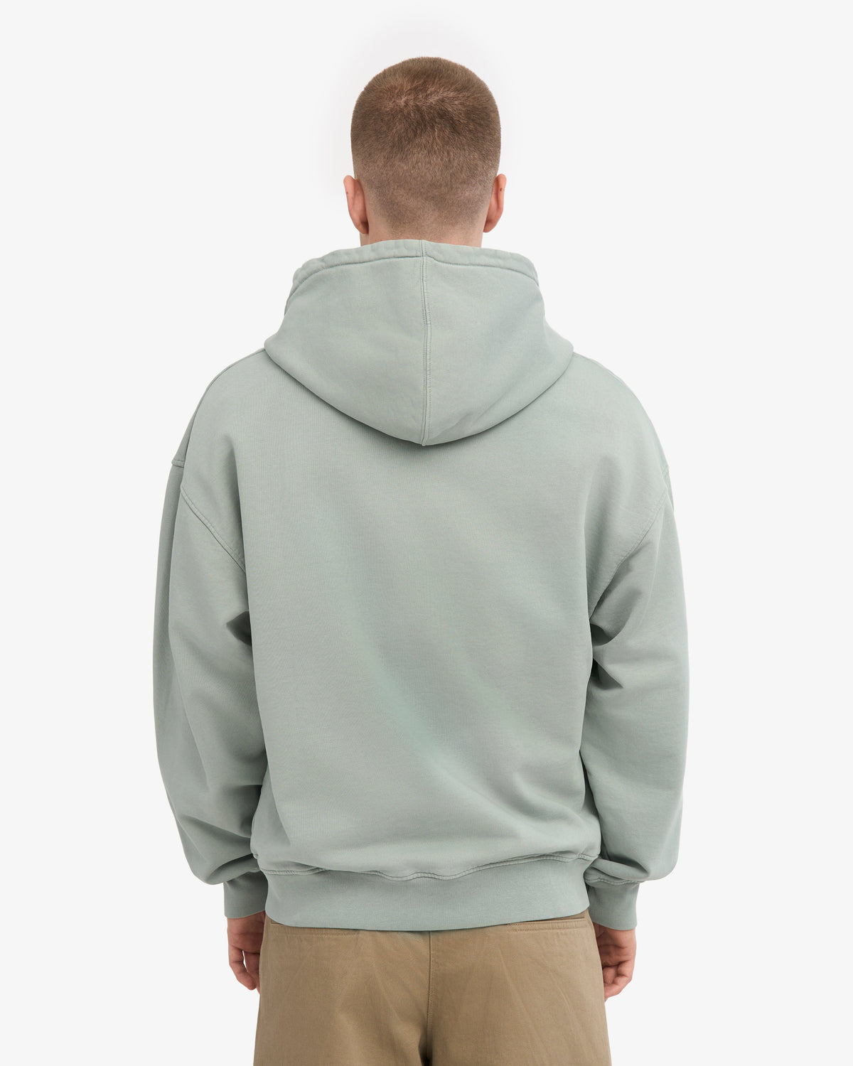 Men's Organic Cotton Oversized Zip Hoodie in Steel Blue – view 4