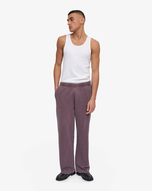 Men's Organic Cotton Straight Leg Sweatpants in Faded Grape – view 2