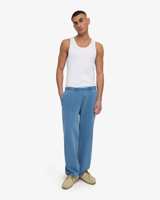 Men's Organic Cotton Straight Leg Sweatpants in Faded Indigo – view 2