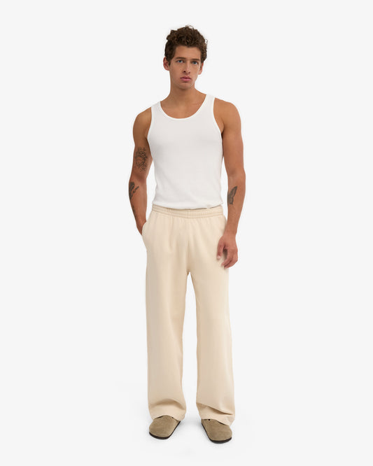 Men's Organic Cotton Straight Leg Sweatpants in Ivory White – view 2