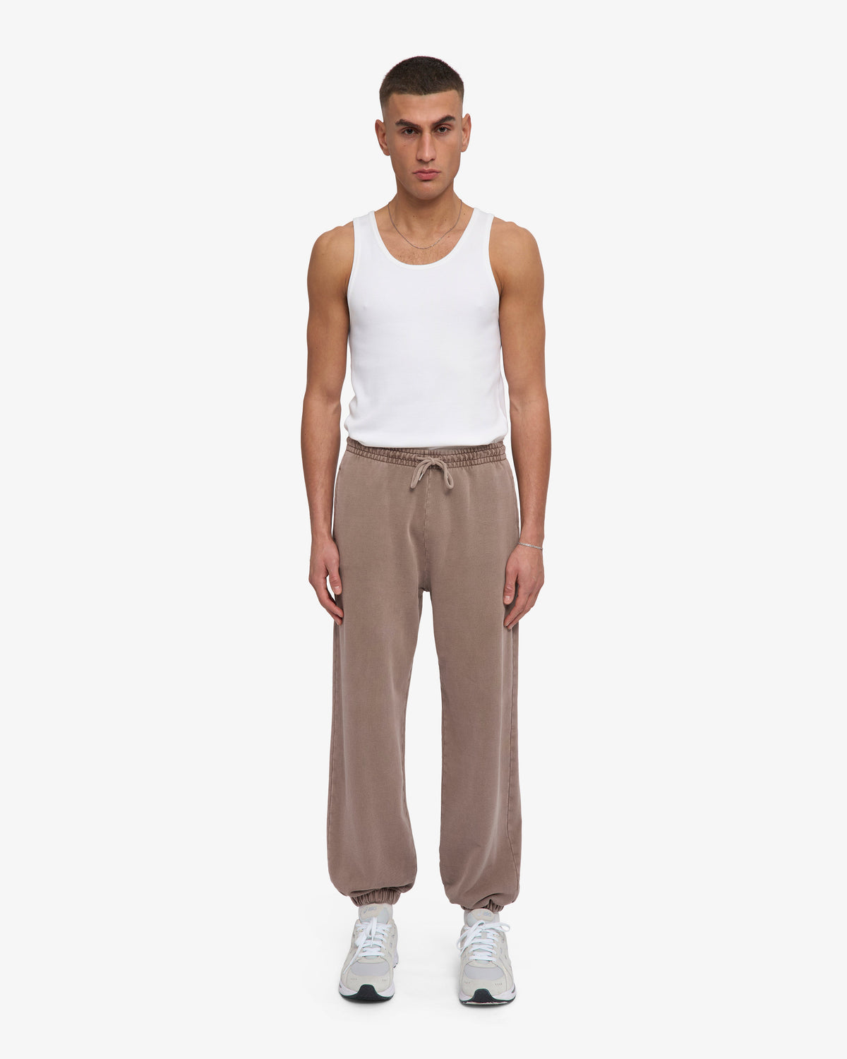 Men's Organic Cotton Relaxed Sweatpants in Faded Khaki – view 2