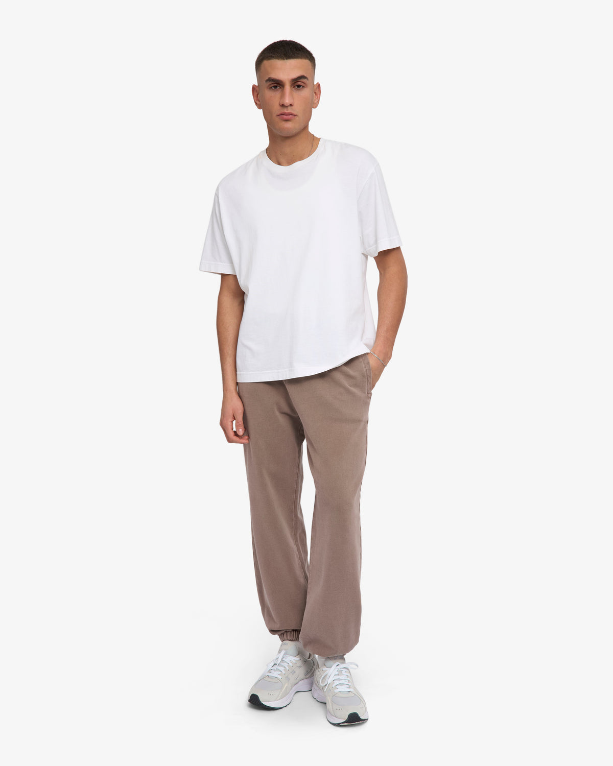 Men's Organic Cotton Relaxed Sweatpants in Faded Khaki – view 6