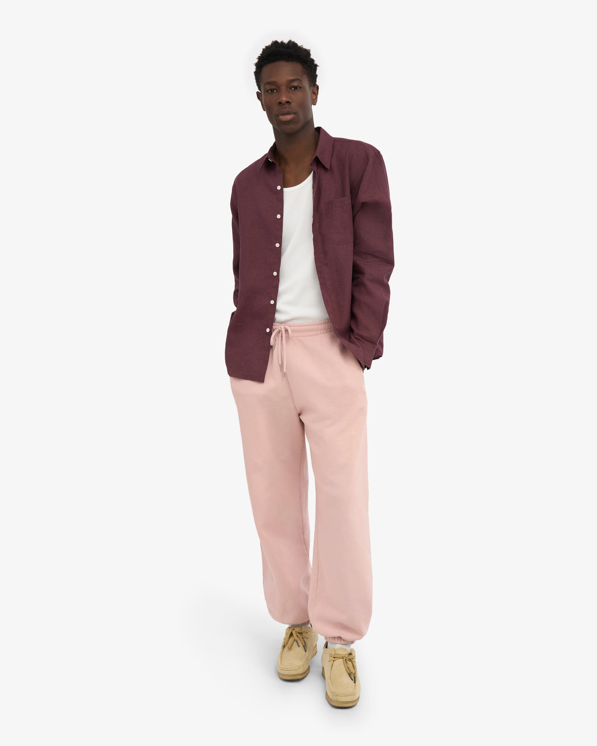 Men's Organic Cotton Relaxed Sweatpants in Faded Pink – view 6