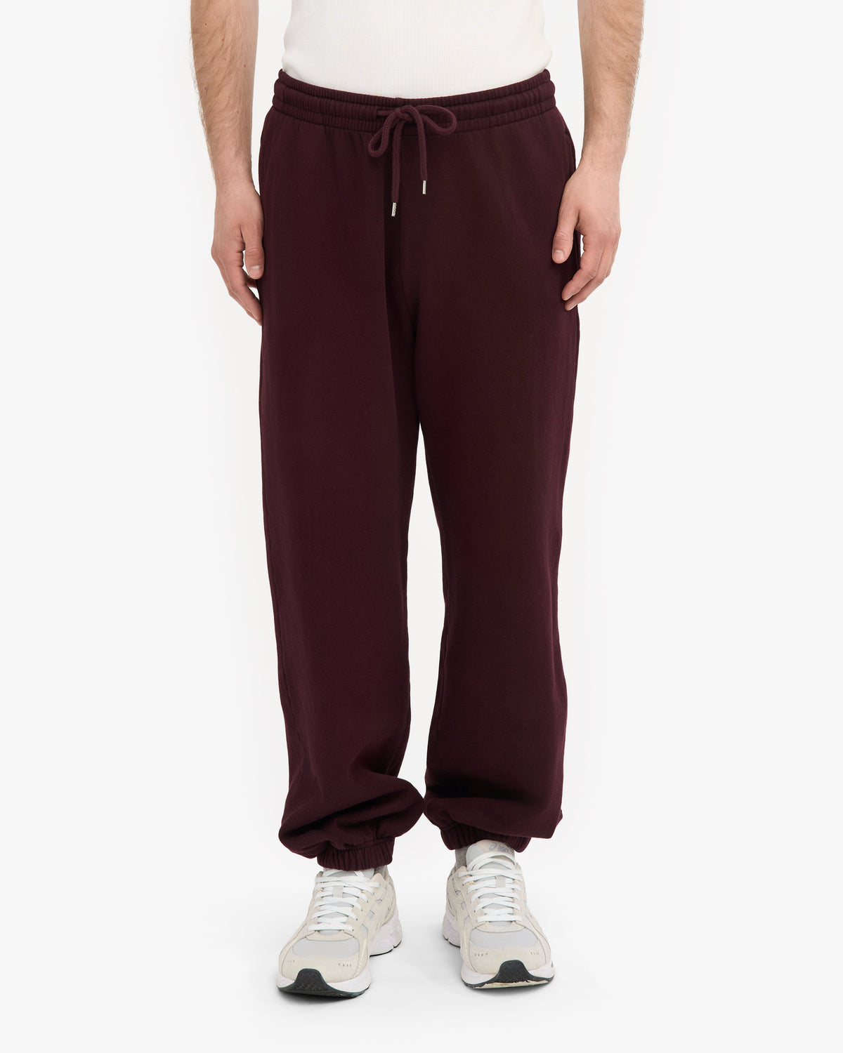 Men's Organic Cotton Oversized Crewneck Sweatsuit in Oxblood Red – view 6
