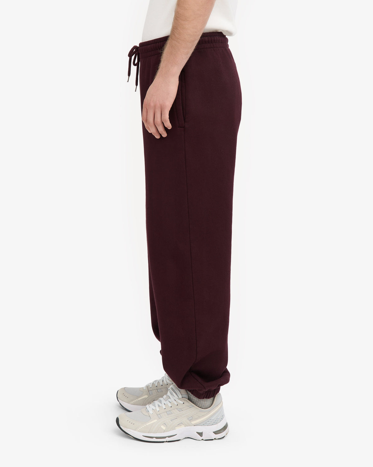 Men's Organic Cotton Oversized Crewneck Sweatsuit in Oxblood Red – view 7