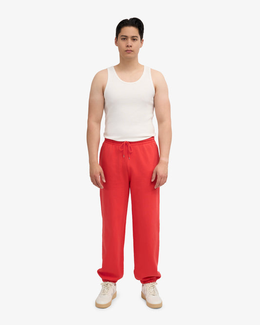 Men's Organic Cotton Relaxed Sweatpants in Red Tangerine – view 2