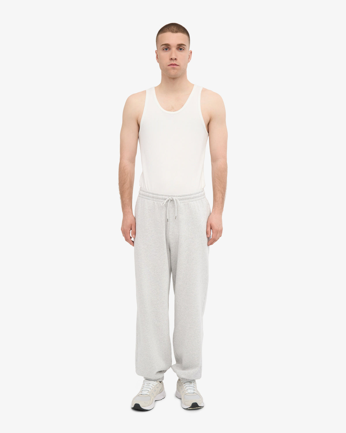 Men's Organic Cotton Relaxed Sweatpants in Snow Melange – view 2