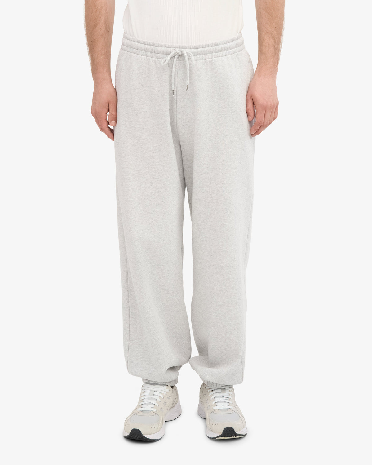 Men's Organic Cotton Hoodie Sweatsuit in Snow Melange – view 6