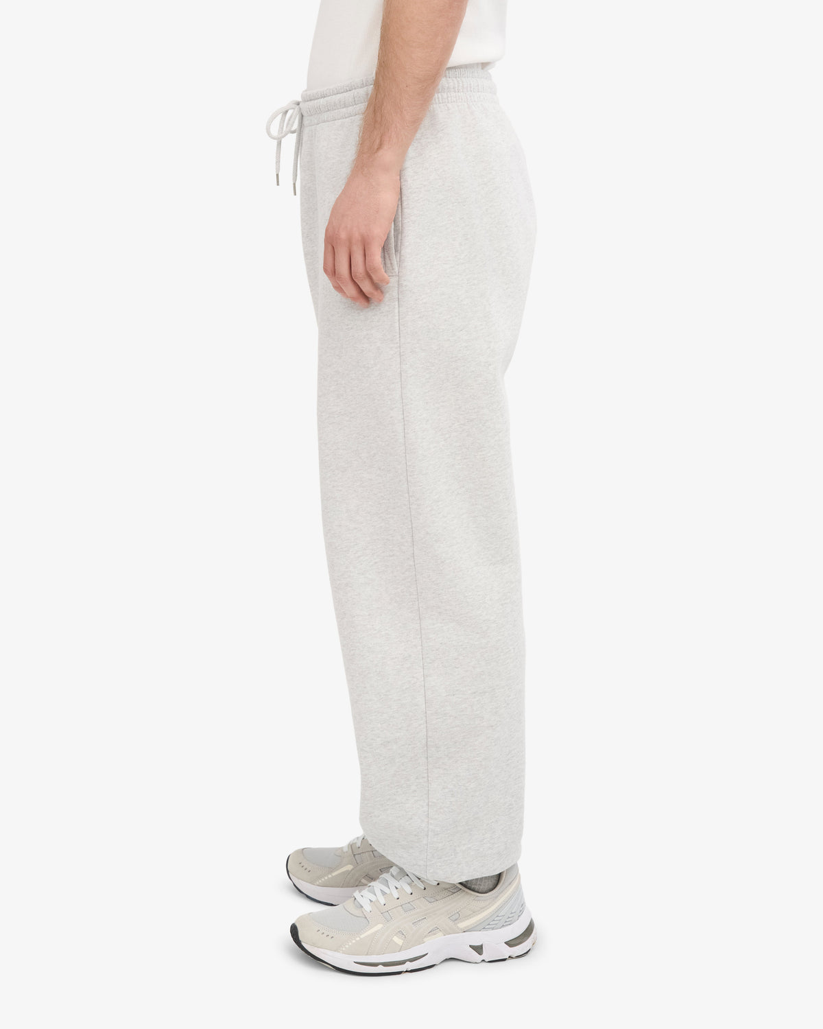 Men's Organic Cotton Relaxed Sweatpants in Snow Melange – view 4