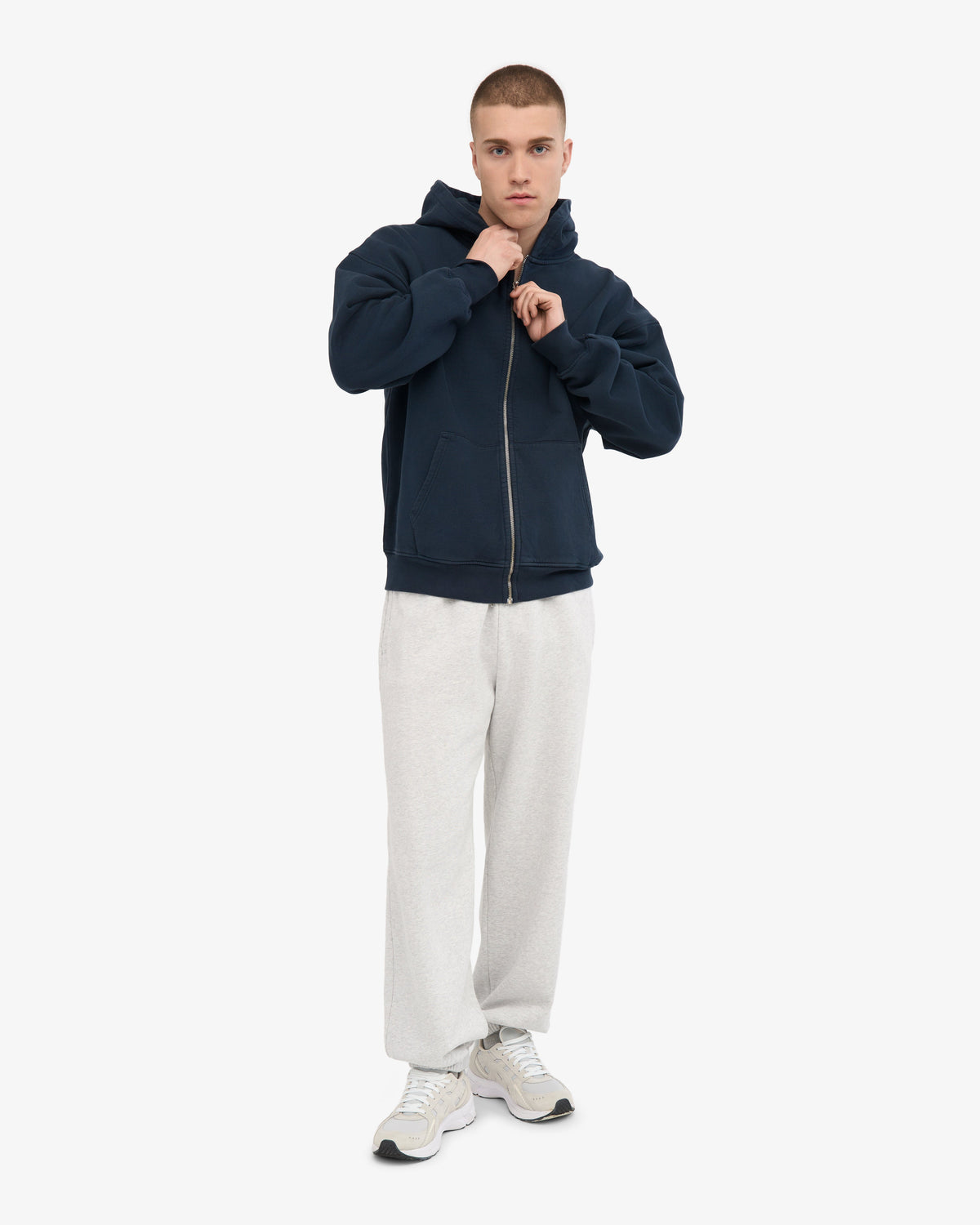 Men's Organic Cotton Relaxed Sweatpants in Snow Melange – view 6
