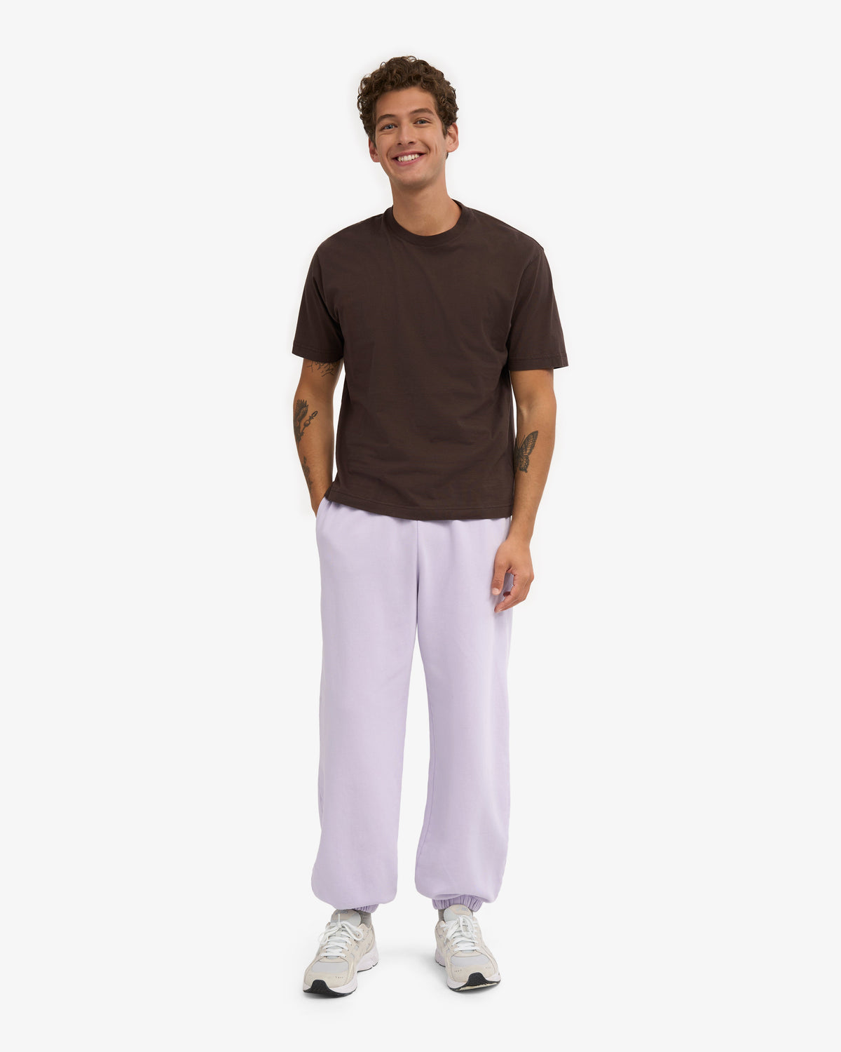 Men's Organic Cotton Relaxed Sweatpants in Soft Lavender – view 2