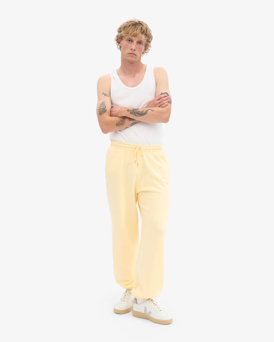Men's Organic Cotton Relaxed Sweatpants in Soft Yellow – view 2