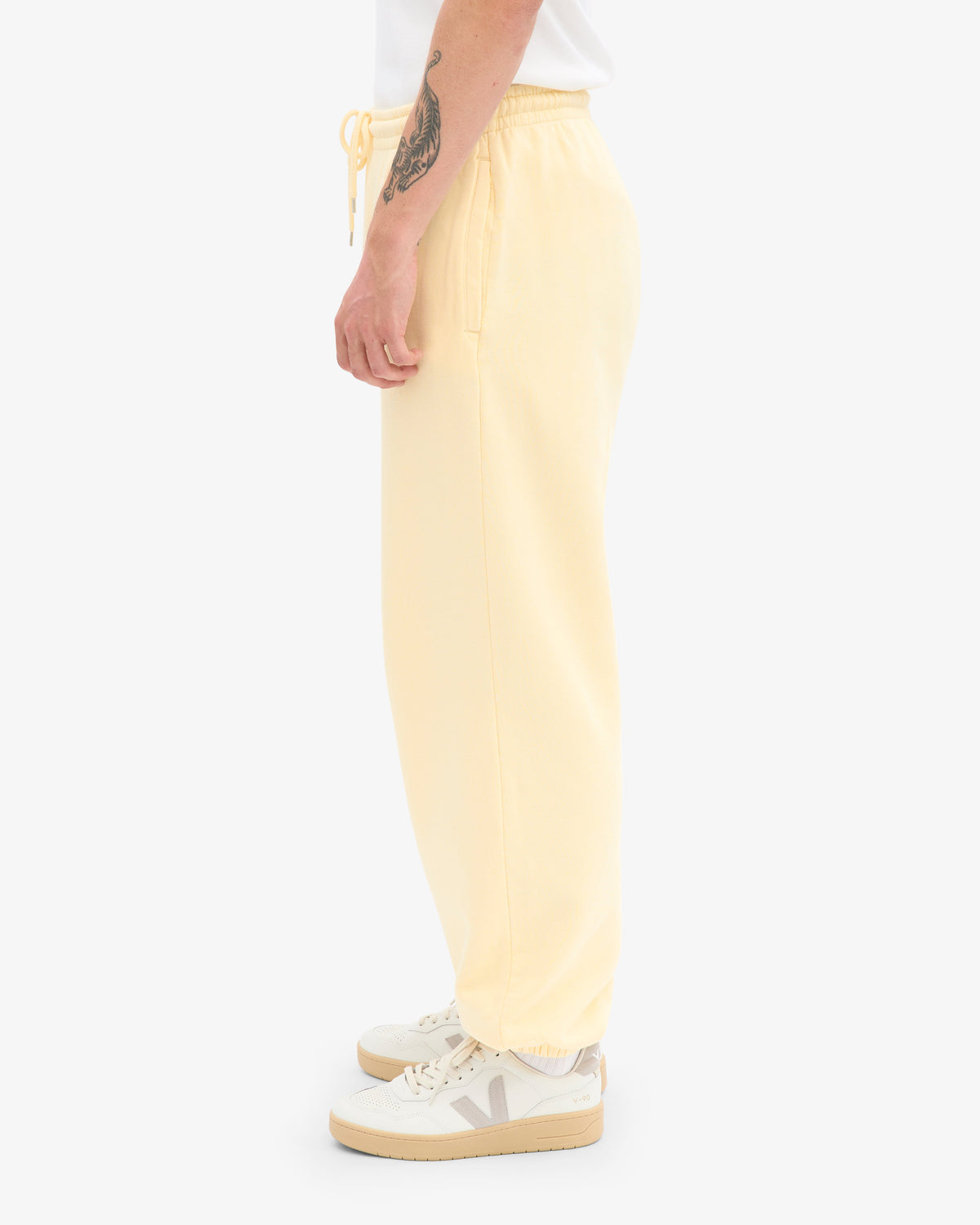 Men's Organic Cotton Relaxed Sweatpants in Soft Yellow – view 4