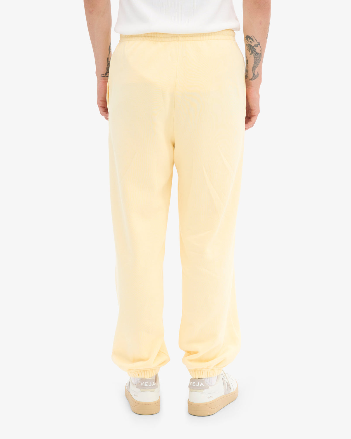 Men's Organic Cotton Relaxed Sweatpants in Soft Yellow – view 5