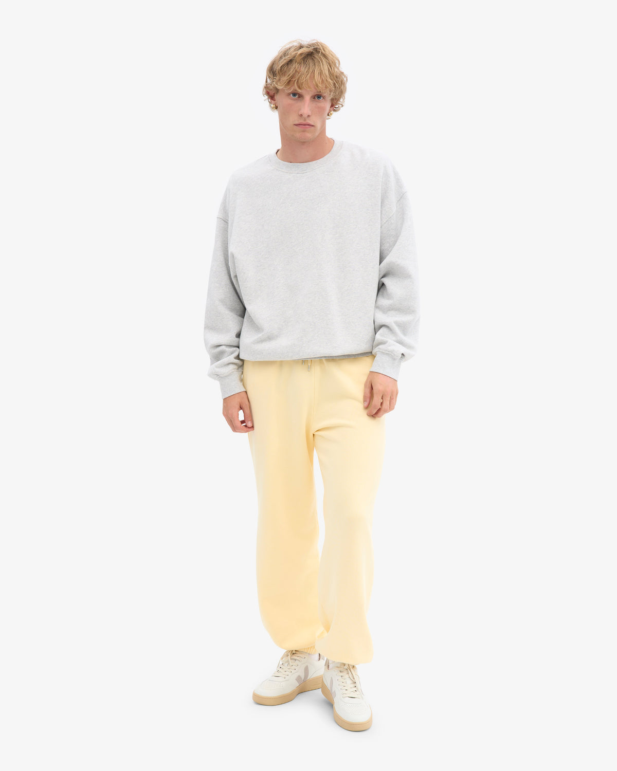 Men's Organic Cotton Relaxed Sweatpants in Soft Yellow – view 6