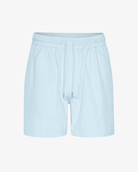 Men's Organic Cotton Twill Shorts – Garment Dyed, Adjustable Elasticated Waistband, Tailored Fit | Polar Blue
