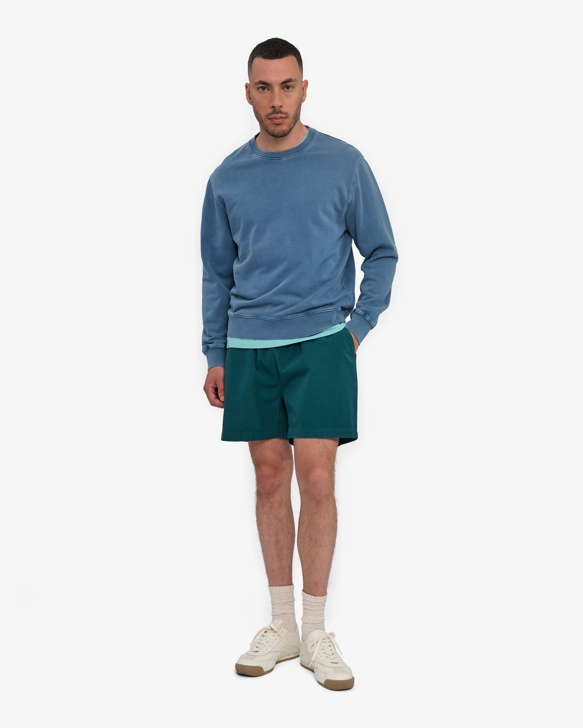 Men's Organic Cotton Twill Shorts in Ocean Green – view 5