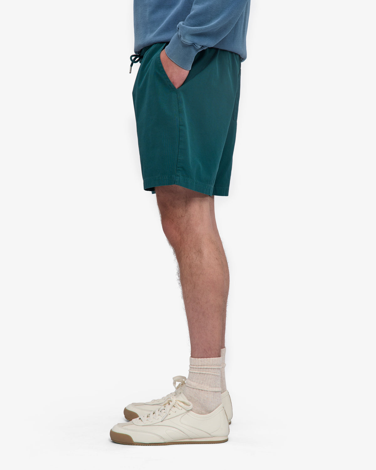 Men's Organic Cotton Twill Shorts in Ocean Green – view 3