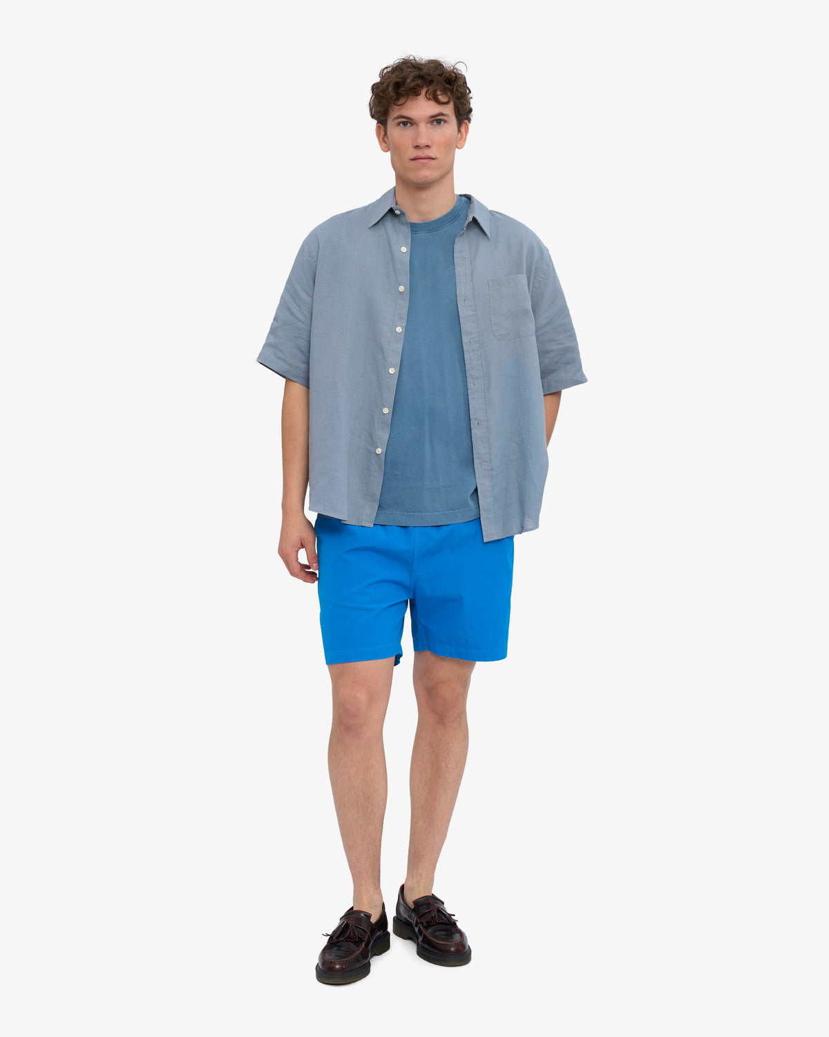 Men's Organic Cotton Twill Shorts in Pacific Blue – view 5