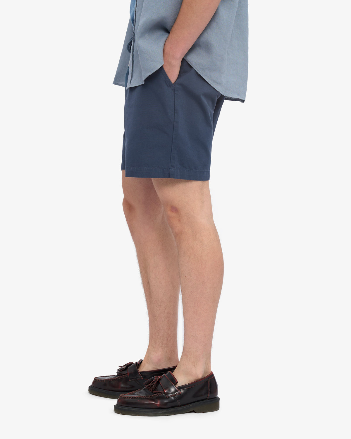 Men's Organic Cotton Twill Shorts in Petrol Blue – view 3